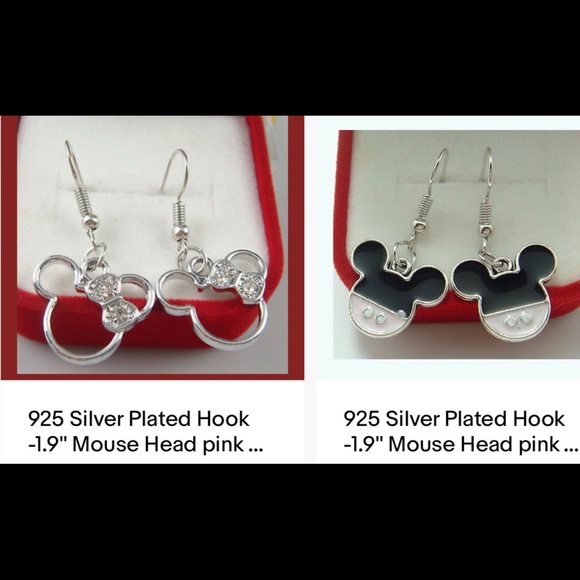 New set silver plated Mickey Mouse earrings - Picture 6 of 7